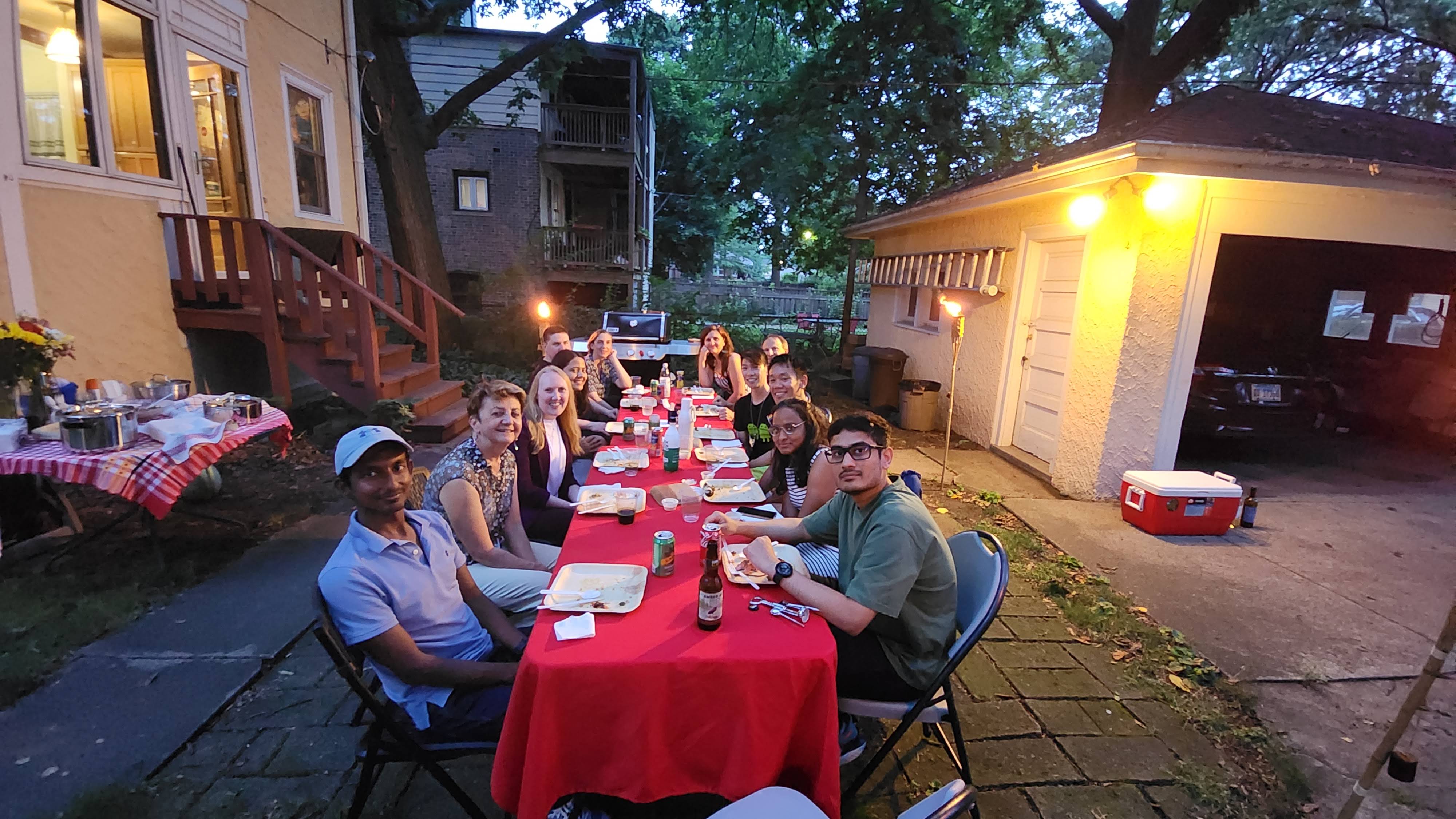 Research team outing prof home